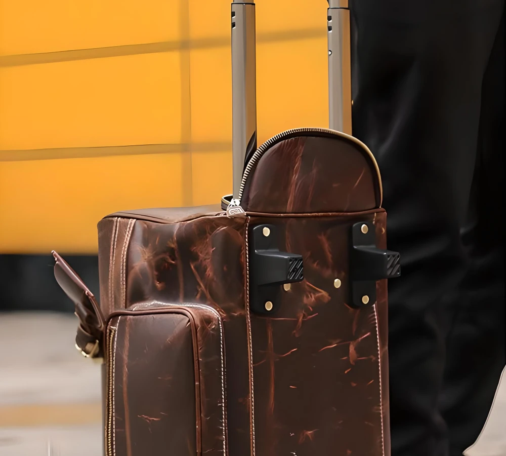 vintage leather carry on