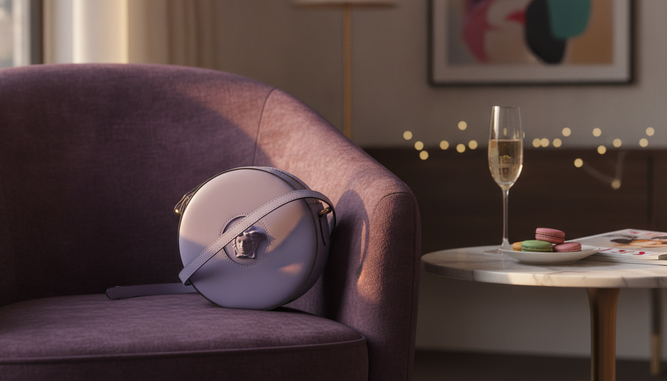 Versace Purple Disco Round Bag: Medusa Calf Leather