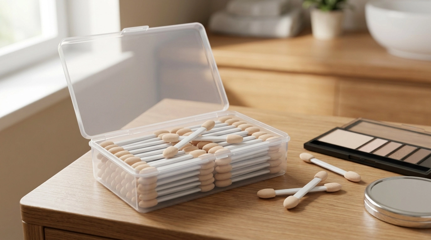 50 Dual-Ended Eyeshadow Sponge Tips + Storage Box