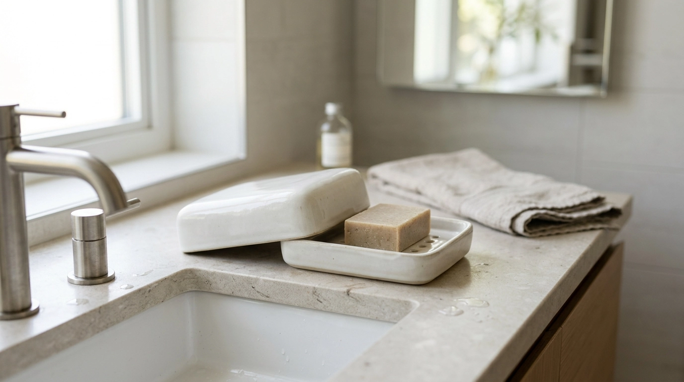Luxury Ceramic Soap Box: Covered Storage for Bar Soap