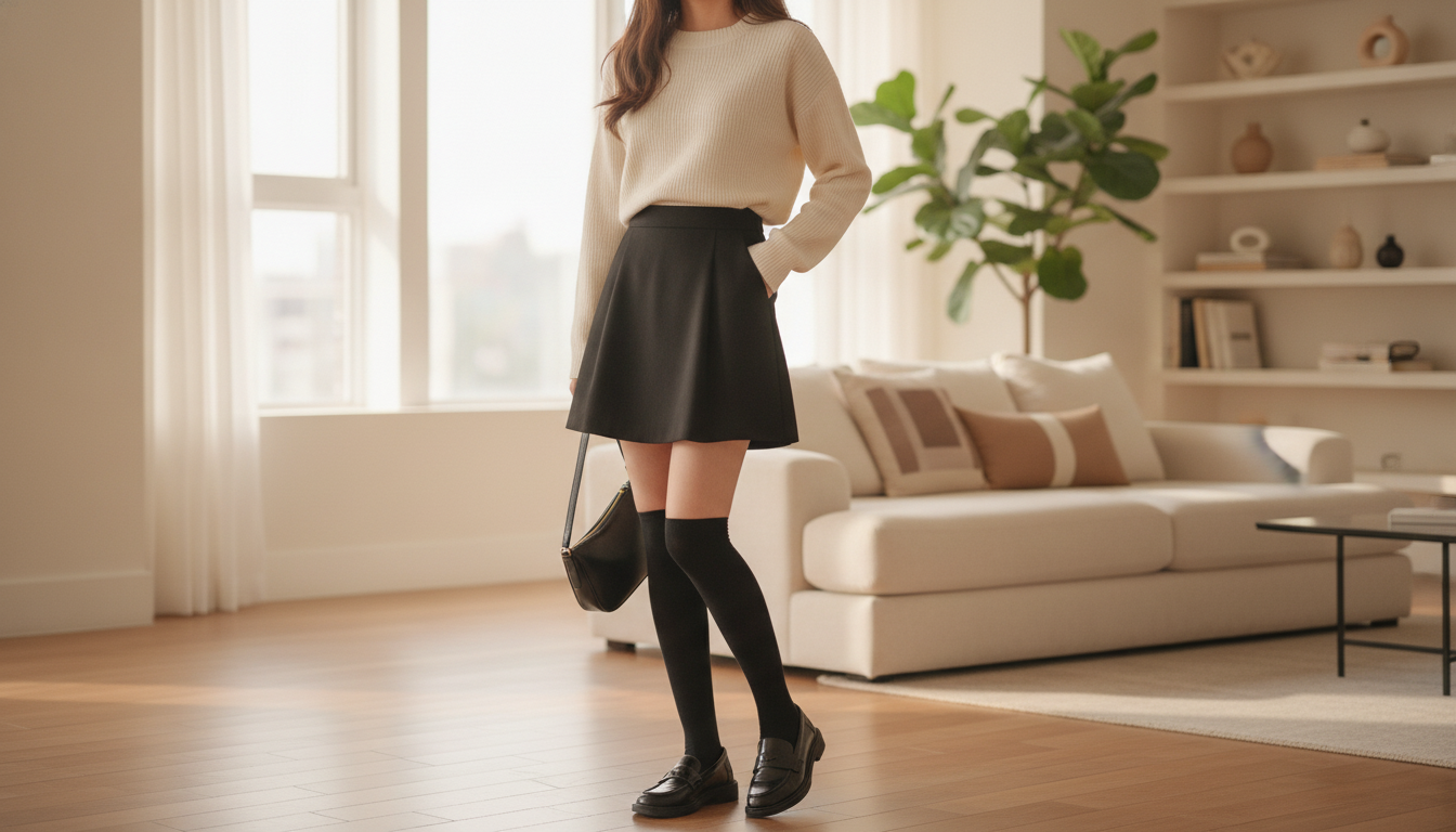 Minimalist High-Waist Twill A-Line Skirt Styling Guide