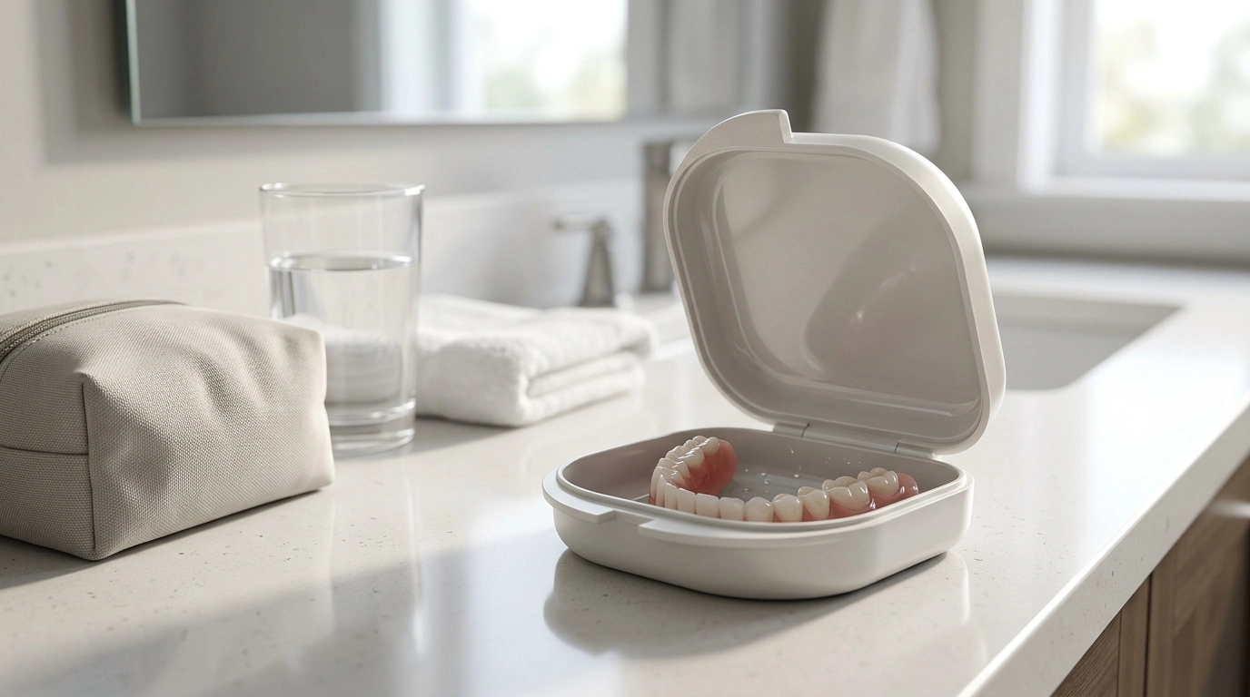 Portable Denture Storage Box: Safe, Clean Travel Case