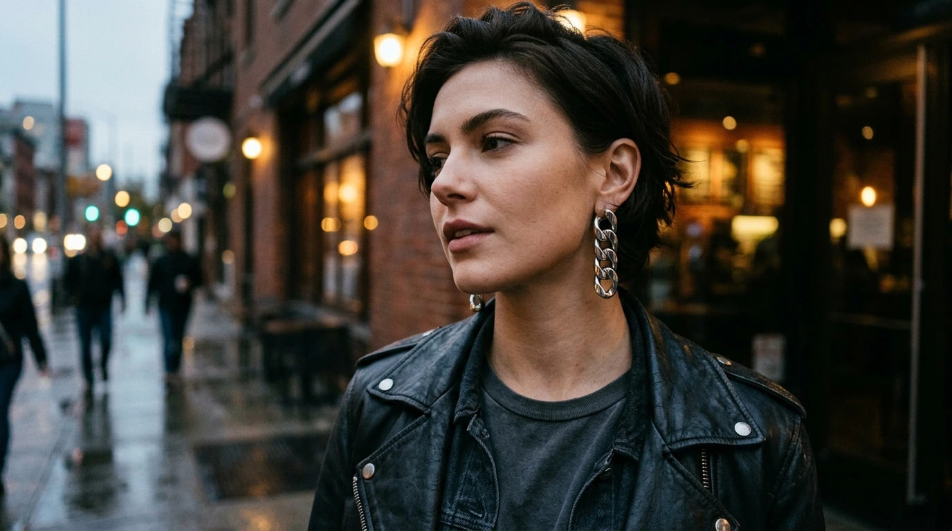 Stainless Steel Cuban Link Drop Earrings: Punk Statement
