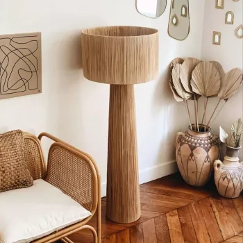 Handmade Rattan Floor Lamp: Artistic Corner Glow